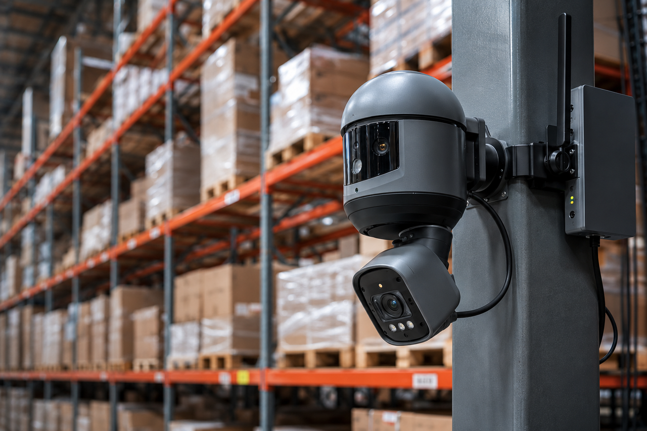 IP CCTV camera in a warehouse
